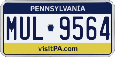 PA license plate MUL9564