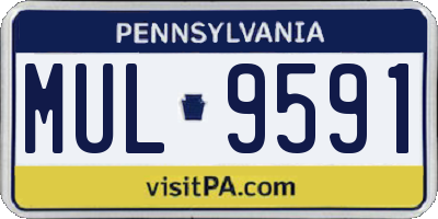 PA license plate MUL9591