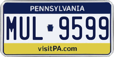 PA license plate MUL9599