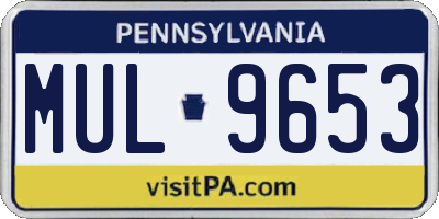 PA license plate MUL9653