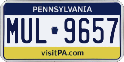 PA license plate MUL9657