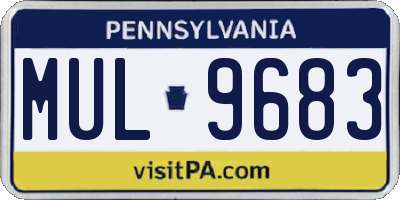 PA license plate MUL9683