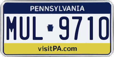 PA license plate MUL9710