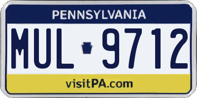 PA license plate MUL9712