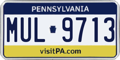 PA license plate MUL9713