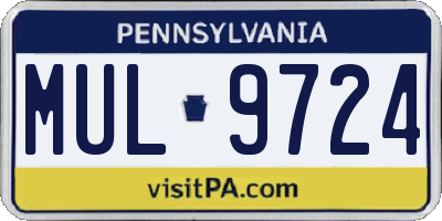 PA license plate MUL9724