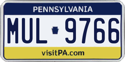PA license plate MUL9766