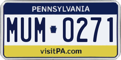 PA license plate MUM0271