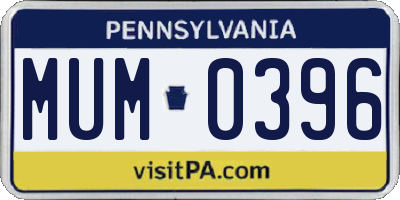 PA license plate MUM0396