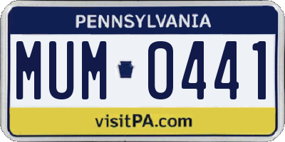PA license plate MUM0441