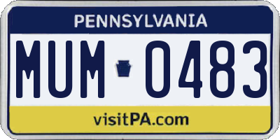 PA license plate MUM0483