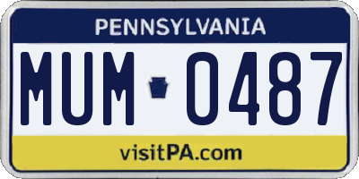 PA license plate MUM0487