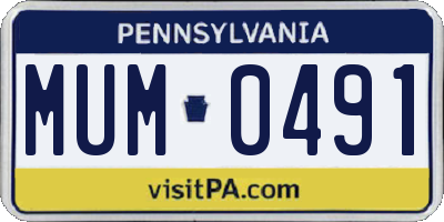 PA license plate MUM0491