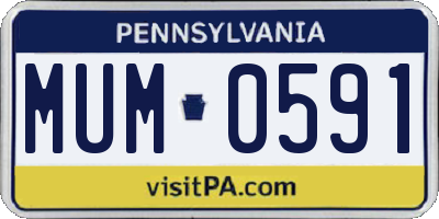 PA license plate MUM0591