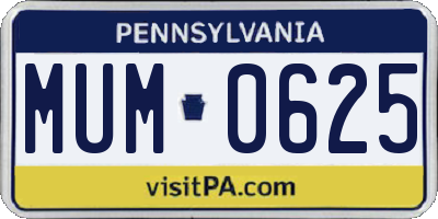 PA license plate MUM0625