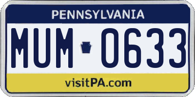 PA license plate MUM0633