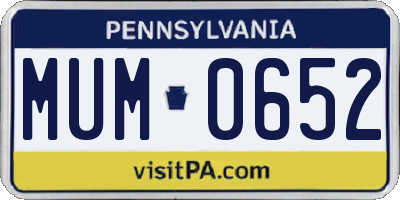 PA license plate MUM0652