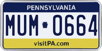PA license plate MUM0664