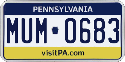 PA license plate MUM0683