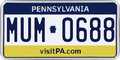 PA license plate MUM0688
