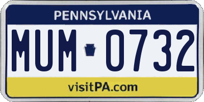 PA license plate MUM0732