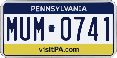 PA license plate MUM0741