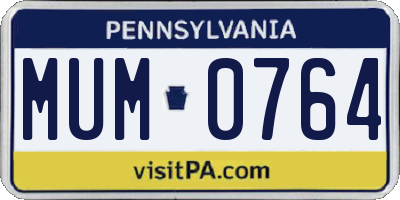 PA license plate MUM0764