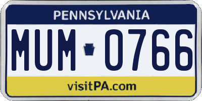 PA license plate MUM0766