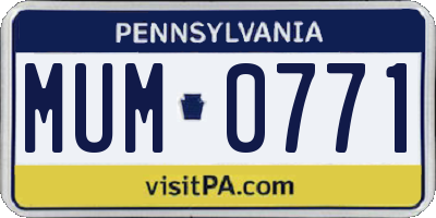 PA license plate MUM0771