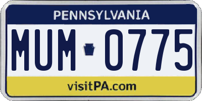 PA license plate MUM0775