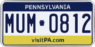 PA license plate MUM0812