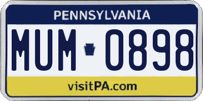 PA license plate MUM0898