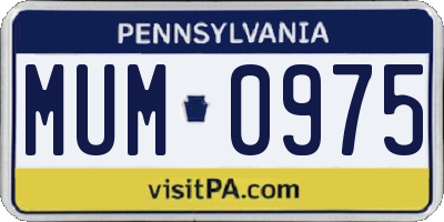 PA license plate MUM0975