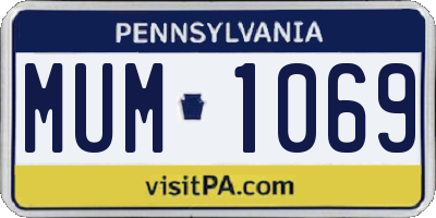 PA license plate MUM1069