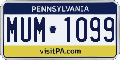 PA license plate MUM1099