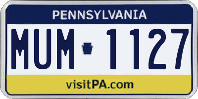 PA license plate MUM1127