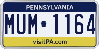 PA license plate MUM1164