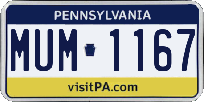PA license plate MUM1167