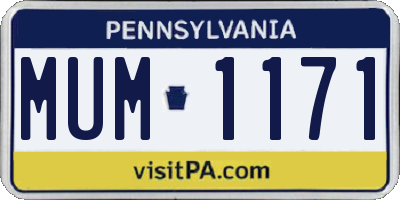 PA license plate MUM1171