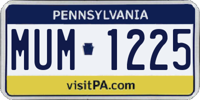 PA license plate MUM1225
