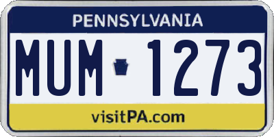 PA license plate MUM1273