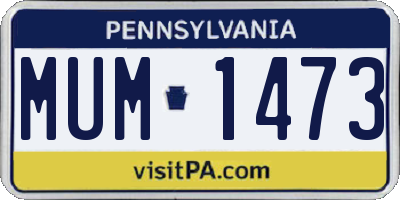 PA license plate MUM1473