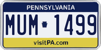 PA license plate MUM1499
