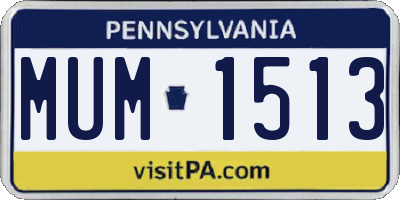 PA license plate MUM1513