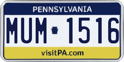 PA license plate MUM1516