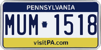 PA license plate MUM1518