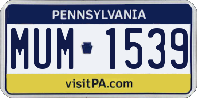 PA license plate MUM1539