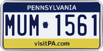 PA license plate MUM1561