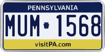 PA license plate MUM1568