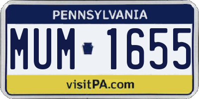 PA license plate MUM1655